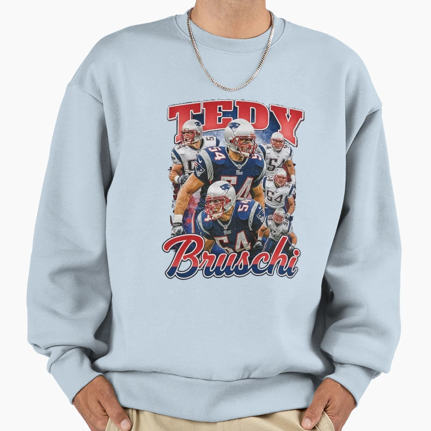 Tedy Bruschi New England Football Sweatshirt - Trendy Graphic Unisex - T-Shirt, Sweatshirt, Hoodie