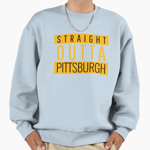 Straight Outta Pittsburgh Football Sweatshirt - Graphic Print Unisex - T-Shirt, Sweatshirt, Hoodie