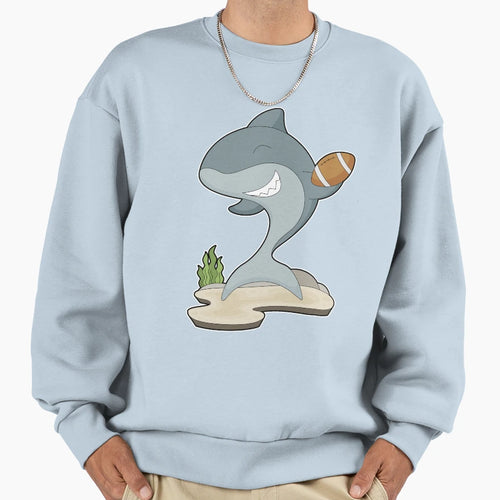 Shark American Football Sweatshirt - Novelty Apparel Unisex - T-Shirt, Sweatshirt, Hoodie