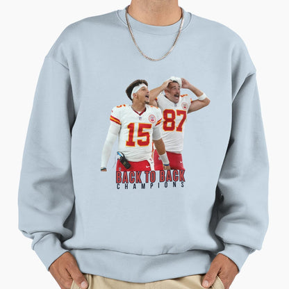 Chiefs Back To Back Superbowl Sweatshirt - Fun Novelty Design for Adults - T-Shirt, Sweatshirt, Hoodie