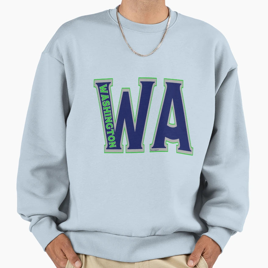 Abbreviated Washington Sweatshirt - Casual Everyday Wear for Adults - T-Shirt, Sweatshirt, Hoodie