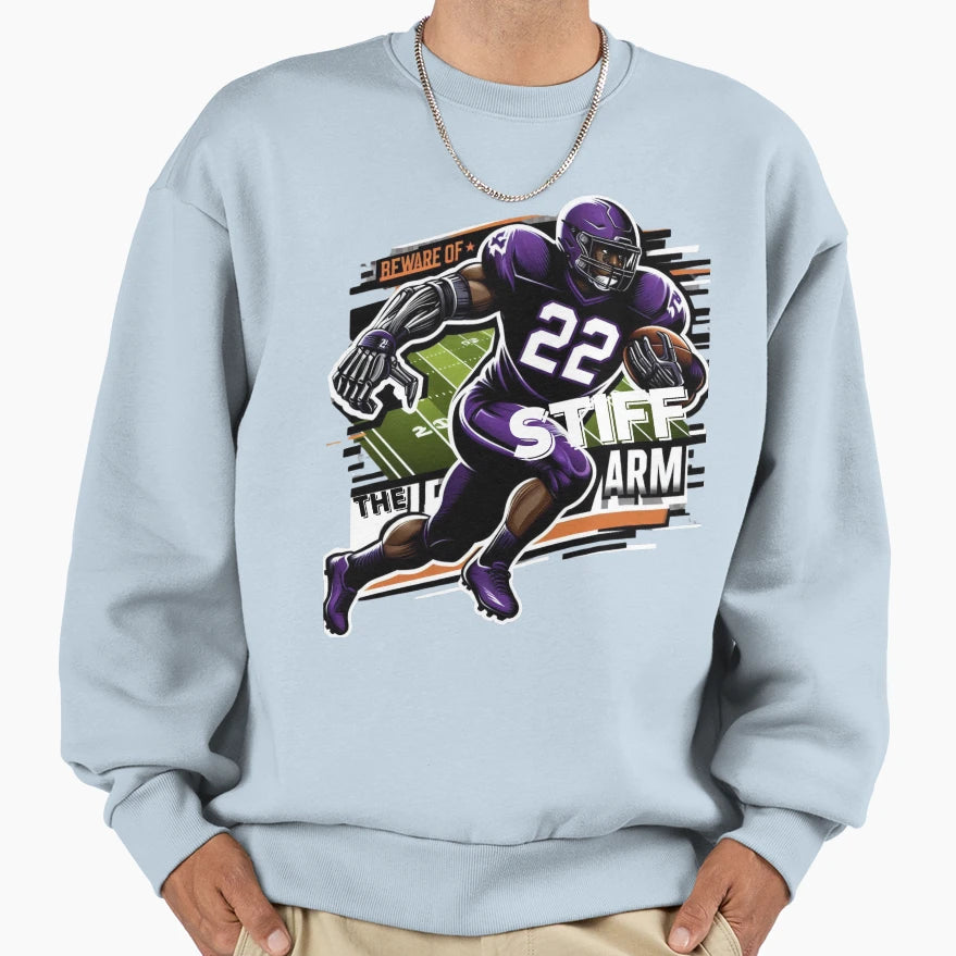 Beware Stiff Arm Football Sweatshirt - Fun Novelty Design Unisex - T-Shirt, Sweatshirt, Hoodie