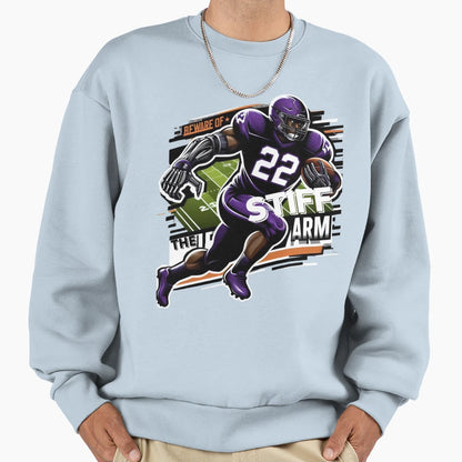 Beware Stiff Arm Football Sweatshirt - Fun Novelty Design Unisex - T-Shirt, Sweatshirt, Hoodie