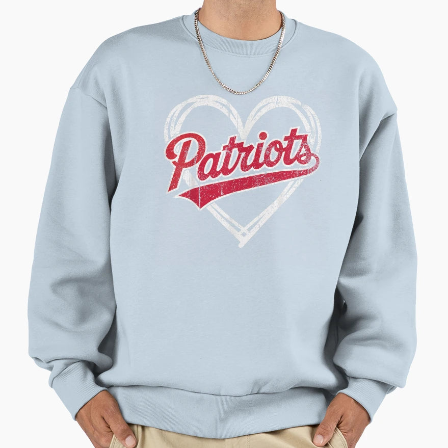 Patriots Red White Distressed Sweatshirt - Streetwear Style Men Women - T-Shirt, Sweatshirt, Hoodie