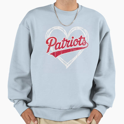 Patriots Red White Distressed Sweatshirt - Streetwear Style Men Women - T-Shirt, Sweatshirt, Hoodie