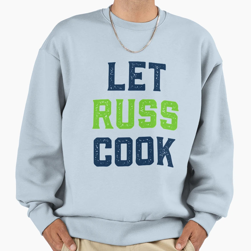 Let Russ Cook Quarterback Chef Sweatshirt - Custom Art Print Unisex - T-Shirt, Sweatshirt, Hoodie