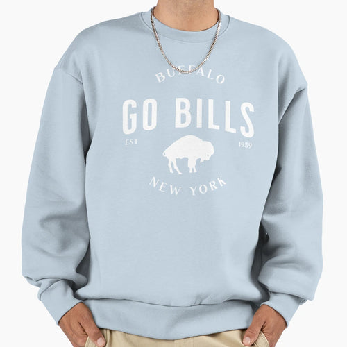 Go Bills Standing Buffalo Blue Sweatshirt - Novelty Apparel Men Women - T-Shirt, Sweatshirt, Hoodie