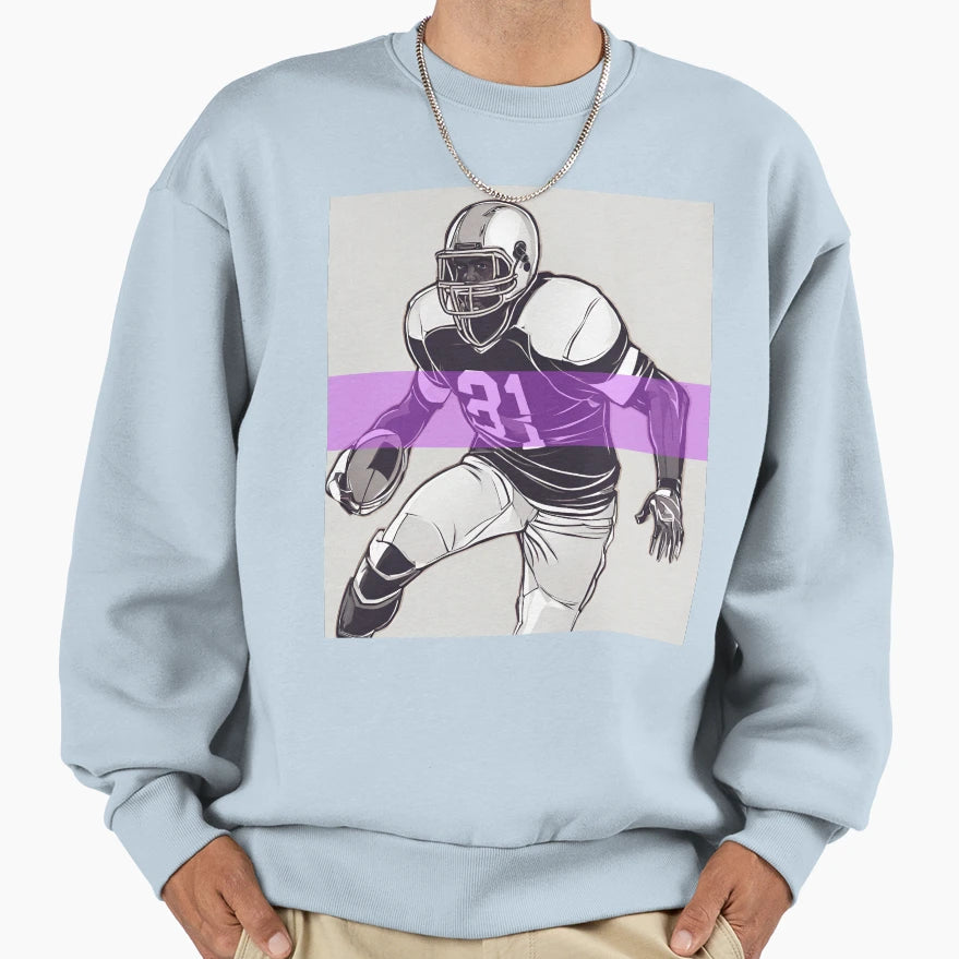 Football Player Sweatshirt - Custom Art Print Men Women - T-Shirt, Sweatshirt, Hoodie