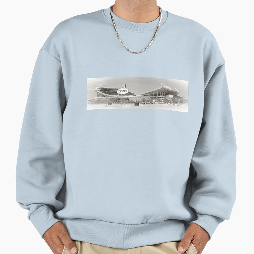Arrowhead Stadium Kansas City Sweatshirt - Minimalist Print for Adults - T-Shirt, Sweatshirt, Hoodie
