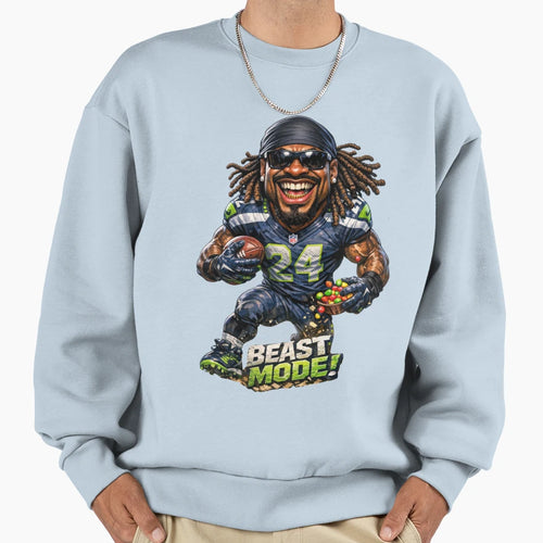 Beastmode Lynch Caricature Sweatshirt - Fun Novelty Design for Adults - T-Shirt, Sweatshirt, Hoodie