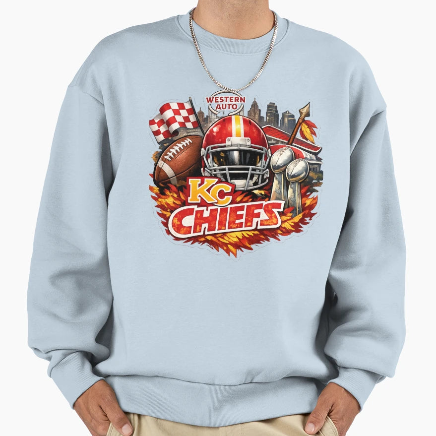 Kansas City Football Red Gold Sweatshirt - Minimalist Print Men Women - T-Shirt, Sweatshirt, Hoodie
