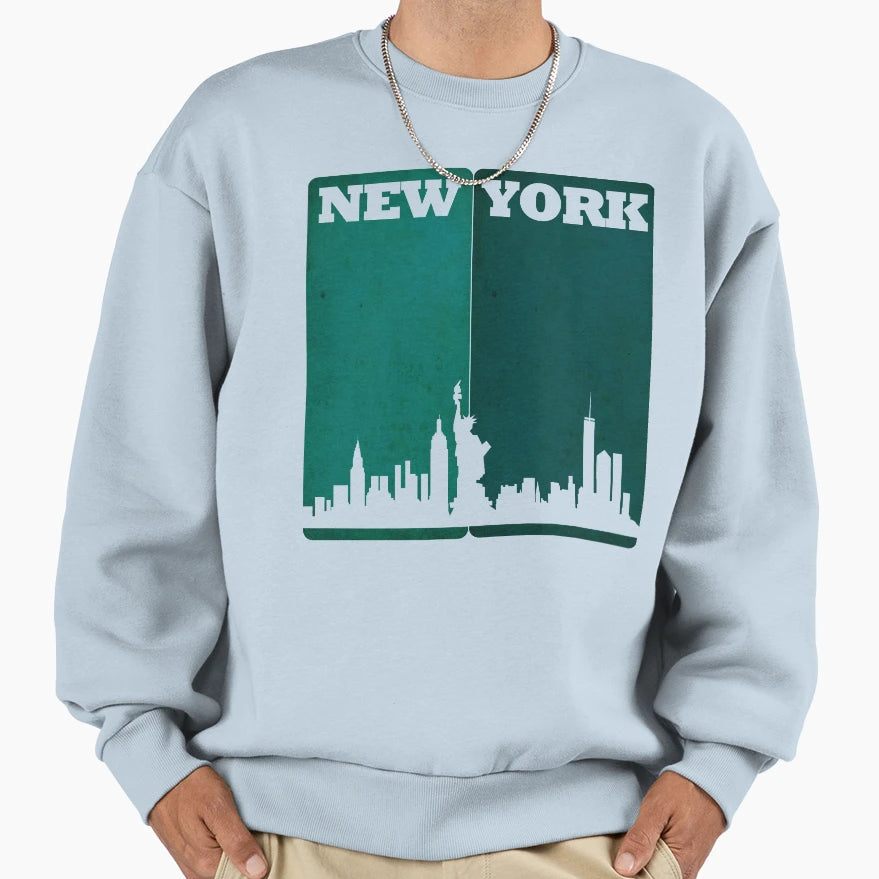 New York And Nyc Silhouette Sweatshirt - Trendy Graphic Men Women - T-Shirt, Sweatshirt, Hoodie