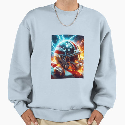 Electric Gridiron Fiery American Sweatshirt - Custom Art Print for Adults - T-Shirt, Sweatshirt, Hoodie
