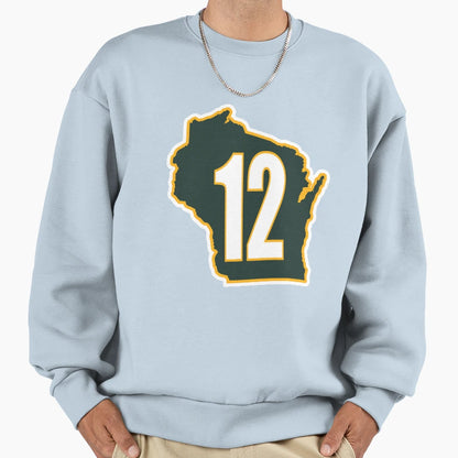 Wisconsin Map 12 Sweatshirt - Custom Art Print Men Women - T-Shirt, Sweatshirt, Hoodie