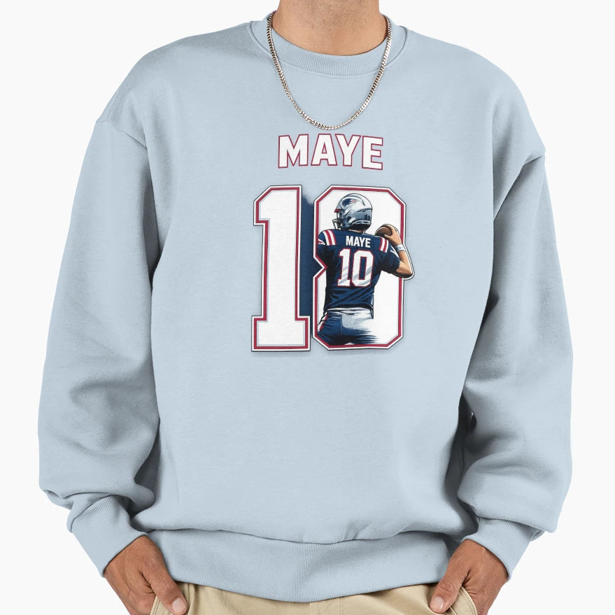 Drake Maye Bold Patriots Number Sweatshirt - Aesthetic Graphic Men Women - T-Shirt, Sweatshirt, Hoodie