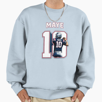 Drake Maye Bold Patriots Number Sweatshirt - Aesthetic Graphic Men Women - T-Shirt, Sweatshirt, Hoodie