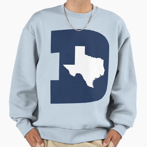 D Texas Blue White Sweatshirt - Custom Art Print for Adults - T-Shirt, Sweatshirt, Hoodie