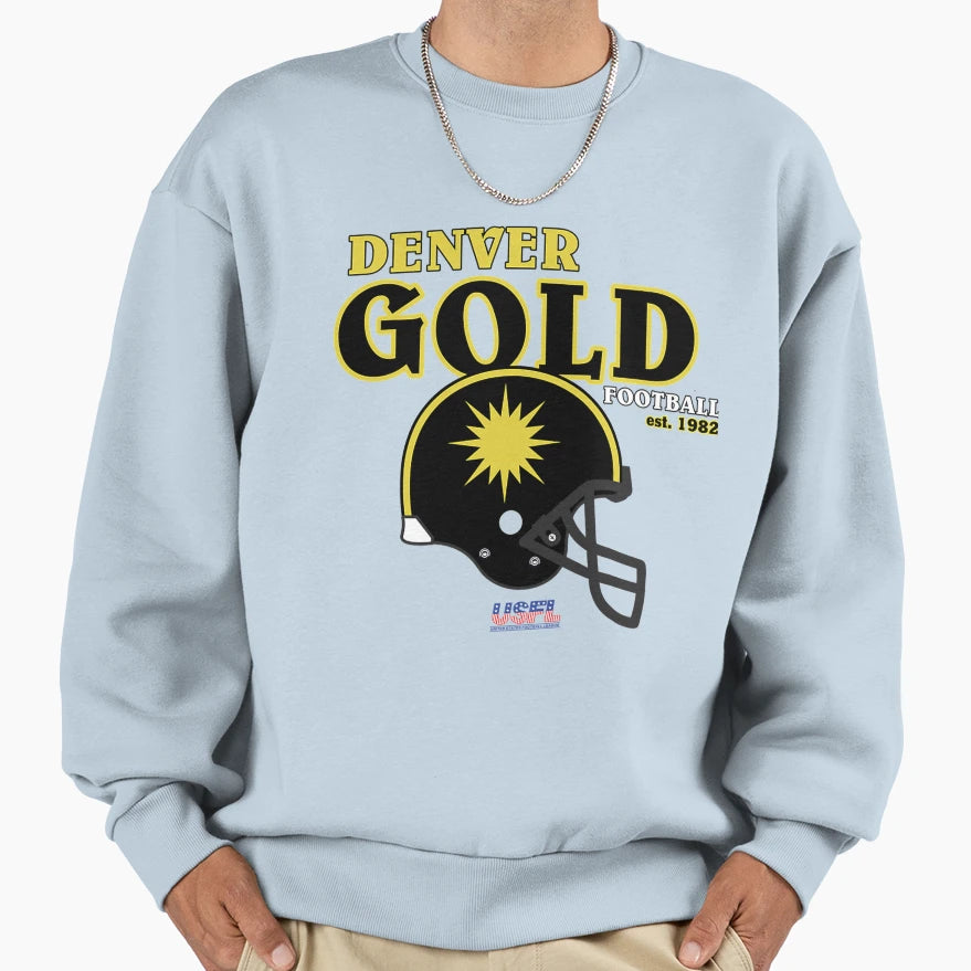 Denver Gold Helmet Sweatshirt - Graphic Print Unisex - T-Shirt, Sweatshirt, Hoodie