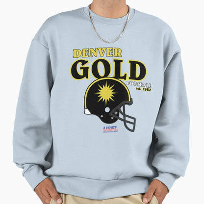 Denver Gold Helmet Sweatshirt - Graphic Print Unisex - T-Shirt, Sweatshirt, Hoodie