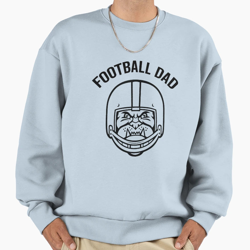 Bulldog American Football Dad Helmet Sweatshirt - Trendy Graphic Unisex - T-Shirt, Sweatshirt, Hoodie