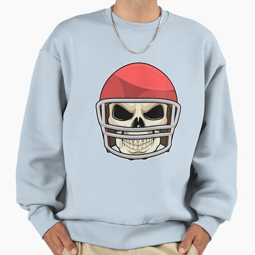 Skull Football Helmet Sweatshirt - Graphic Print Unisex - T-Shirt, Sweatshirt, Hoodie
