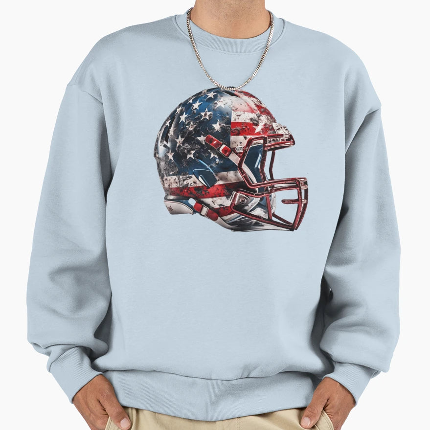 Patriotic Football Helmet American Sweatshirt - Novelty Apparel for Adults - T-Shirt, Sweatshirt, Hoodie