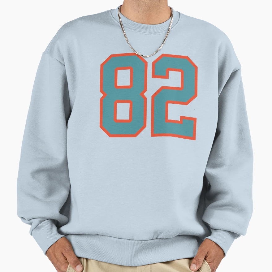 82 Number Aqua Orange Lucky Sports Sweatshirt - Graphic Print Men Women - T-Shirt, Sweatshirt, Hoodie