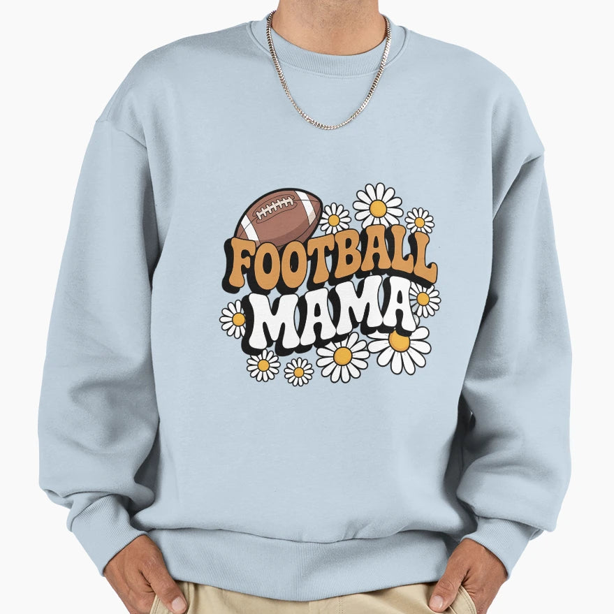 Groovy Football Mama Mom Autumn Fall Sweatshirt - Unique Graphic Men Women - T-Shirt, Sweatshirt, Hoodie