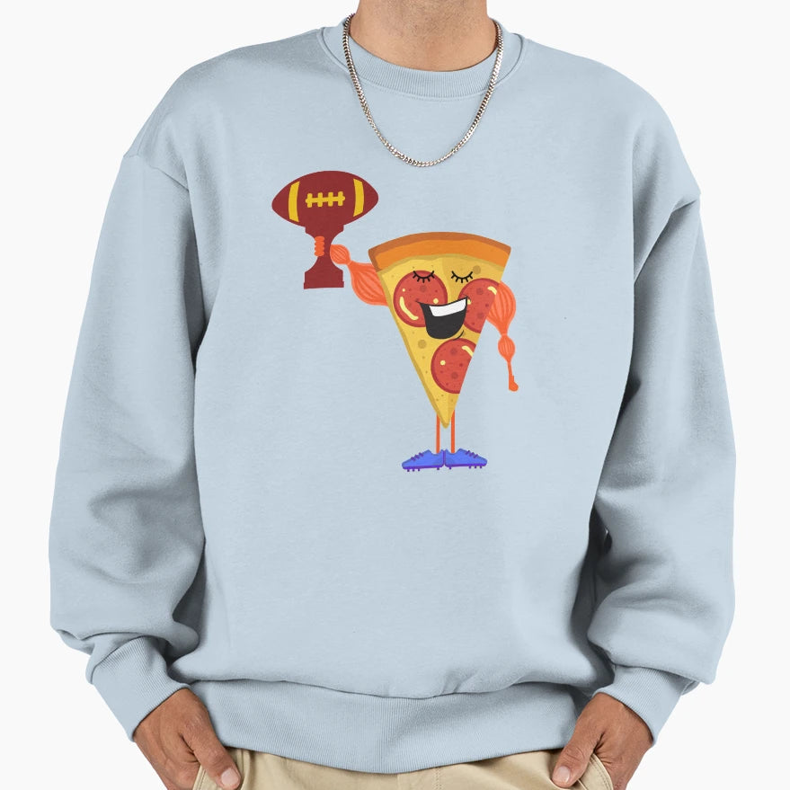 Pizza Wins American Football Trophy Sweatshirt - Trendy Graphic Men Women - T-Shirt, Sweatshirt, Hoodie