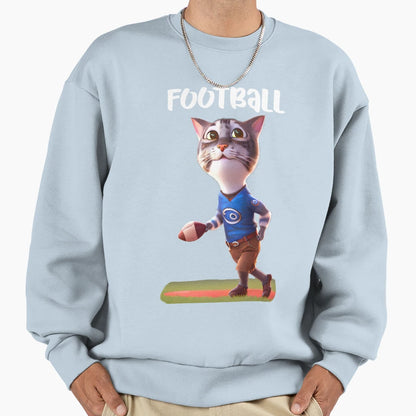 Cat Football Sweatshirt - Fun Novelty Design for Adults - T-Shirt, Sweatshirt, Hoodie