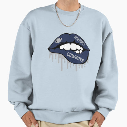 Dallas Football Lips Sweatshirt - Casual Everyday Wear for Adults - T-Shirt, Sweatshirt, Hoodie