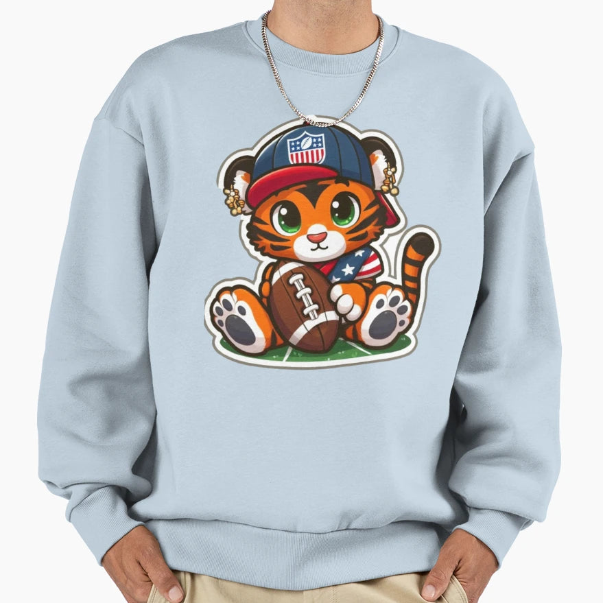 Animated Tigress Footballer Adorable Sweatshirt - Graphic Print Unisex - T-Shirt, Sweatshirt, Hoodie