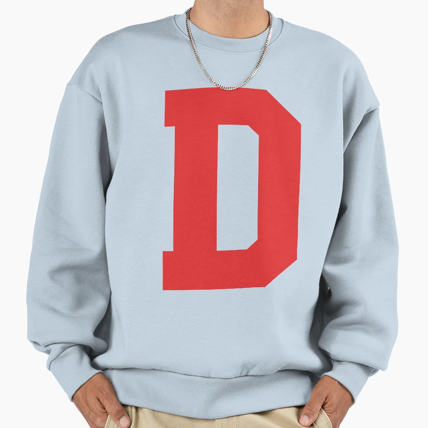 Alphabet Red D Sports Letter D Sweatshirt - Unique Graphic Men Women - T-Shirt, Sweatshirt, Hoodie
