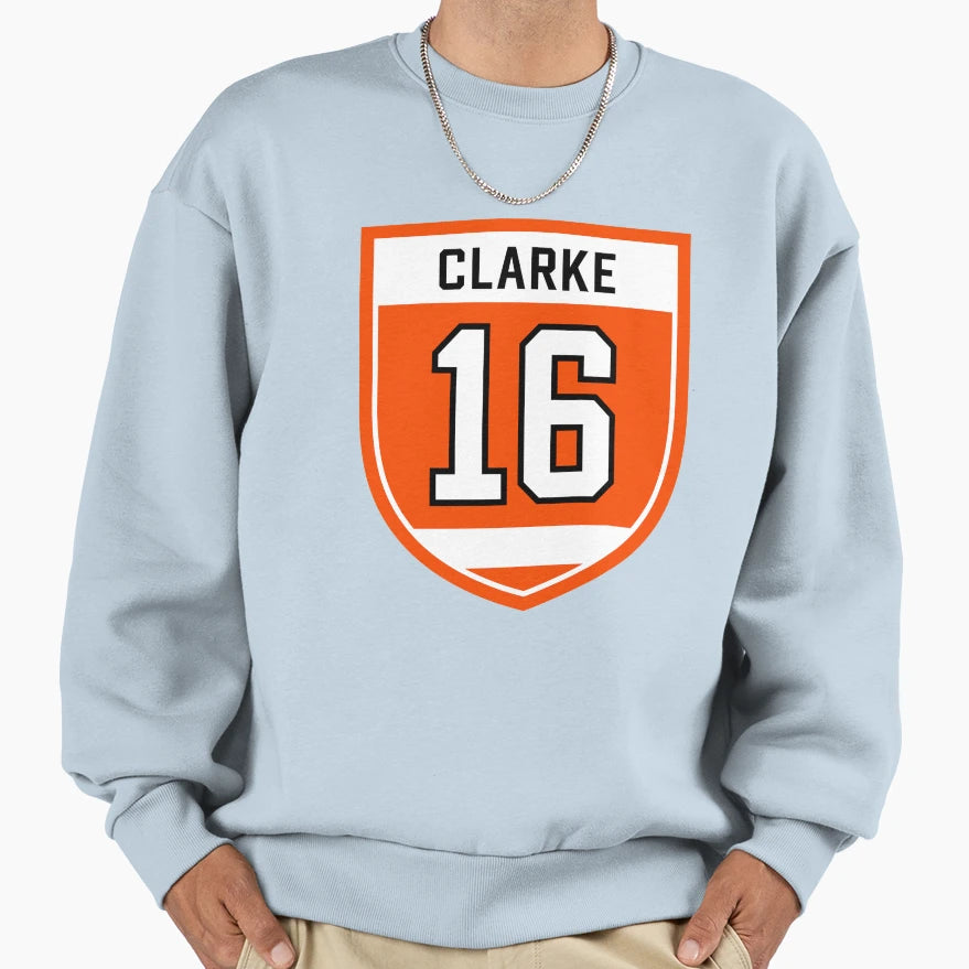 Clarke 16 Emblem Sweatshirt - Fun Novelty Design for Adults - T-Shirt, Sweatshirt, Hoodie
