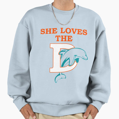 Miami Football Sunny She Loves Miami D Sweatshirt - Custom Art Print Unisex - T-Shirt, Sweatshirt, Hoodie