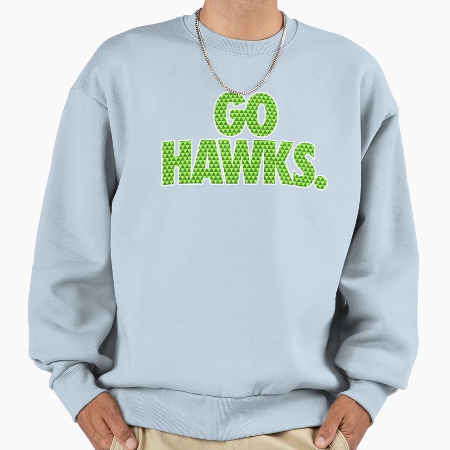 Go Hawks Sweatshirt - Minimalist Print for Adults - T-Shirt, Sweatshirt, Hoodie