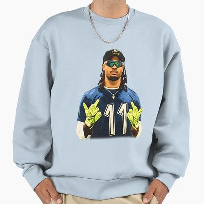 Jaxon Smith Njigba Flipping Bird Sweatshirt - Graphic Print Men Women - T-Shirt, Sweatshirt, Hoodie