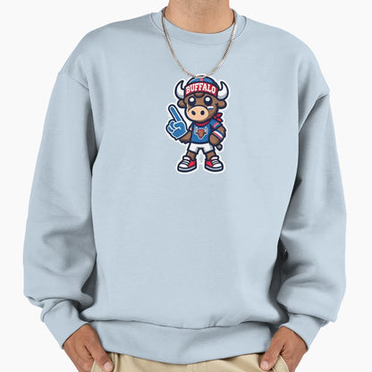 Buffalo Fan Mascot Sweatshirt - Custom Art Print for Adults - T-Shirt, Sweatshirt, Hoodie