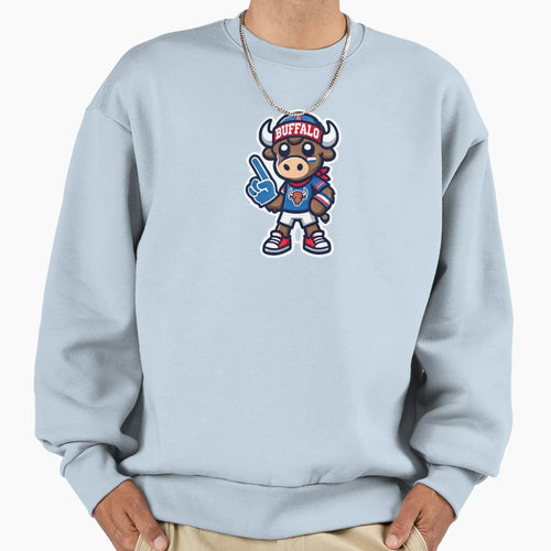 Buffalo Fan Mascot Sweatshirt - Custom Art Print for Adults - T-Shirt, Sweatshirt, Hoodie