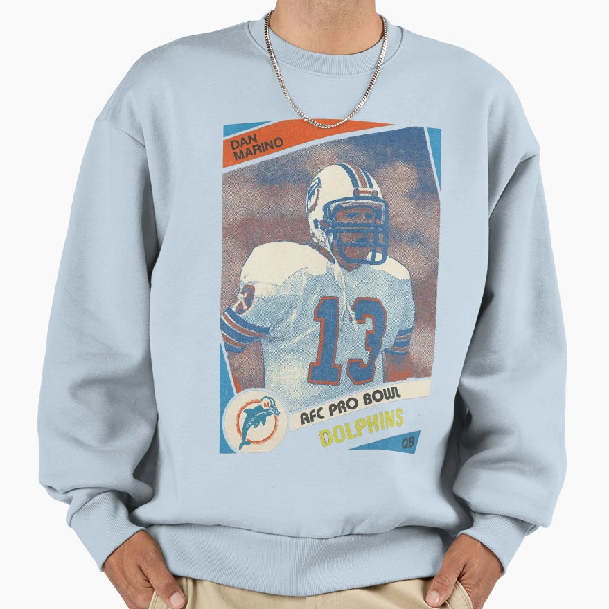Dan Marino 13 Football Card Art Sweatshirt - Unique Graphic Men Women - T-Shirt, Sweatshirt, Hoodie