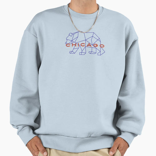 Line Art Chicago Bear Sweatshirt - Unique Graphic for Adults - T-Shirt, Sweatshirt, Hoodie