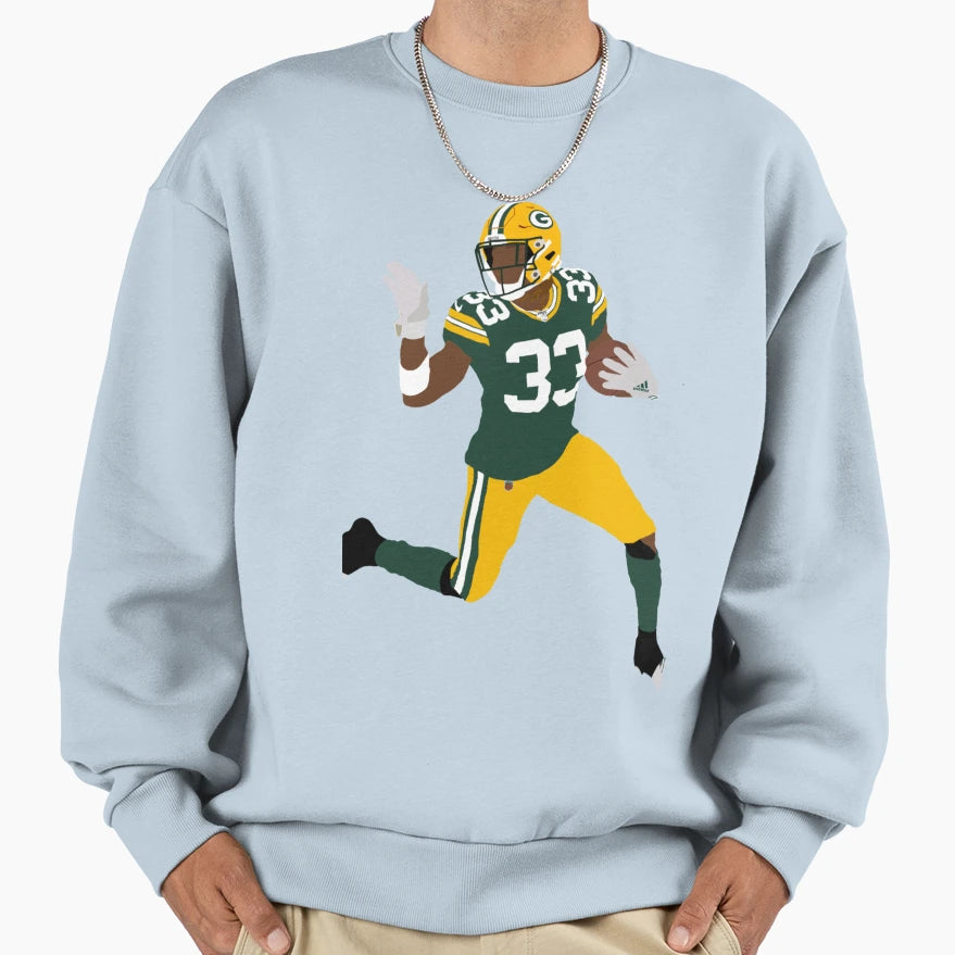 Aaron Jones Wisconsin Sweatshirt - Graphic Print Unisex - T-Shirt, Sweatshirt, Hoodie