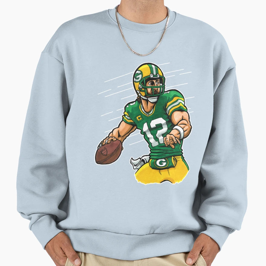 Rodgers Qb Yellow Sweatshirt - Casual Everyday Wear Unisex - T-Shirt, Sweatshirt, Hoodie