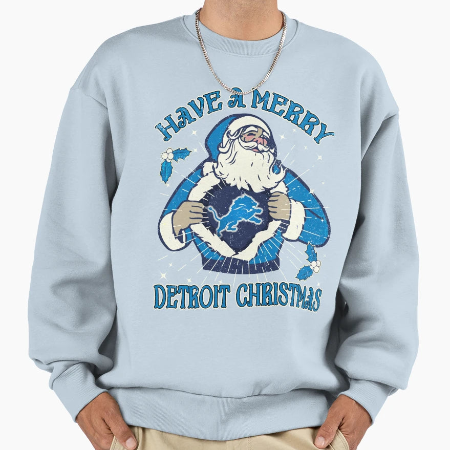 Have Merry Detroitt Lions Sweatshirt - Unique Graphic Men Women - T-Shirt, Sweatshirt, Hoodie