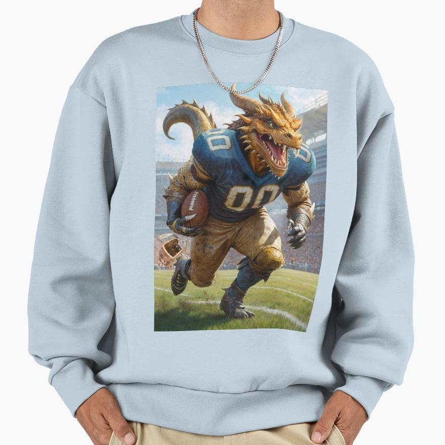 Old School Gridiron Dragon Mascot Sweatshirt - Aesthetic Graphic Unisex - T-Shirt, Sweatshirt, Hoodie