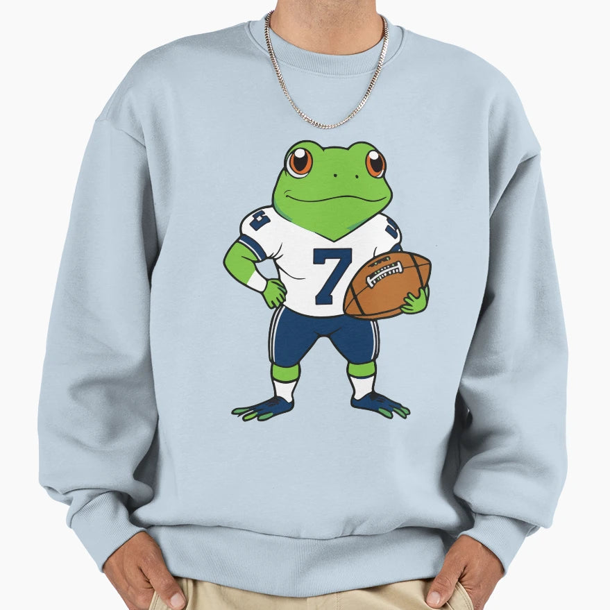 Football Player Frog Sweatshirt - Fun Novelty Design for Adults - T-Shirt, Sweatshirt, Hoodie