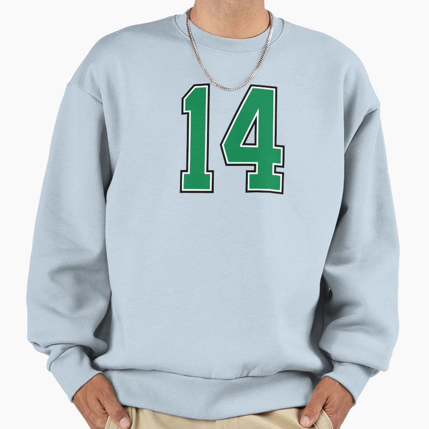 14 Number Green Lucky Sports Fourteen Sweatshirt - Unique Graphic Unisex - T-Shirt, Sweatshirt, Hoodie