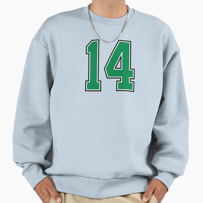 14 Number Green Lucky Sports Fourteen Sweatshirt - Unique Graphic Unisex - T-Shirt, Sweatshirt, Hoodie