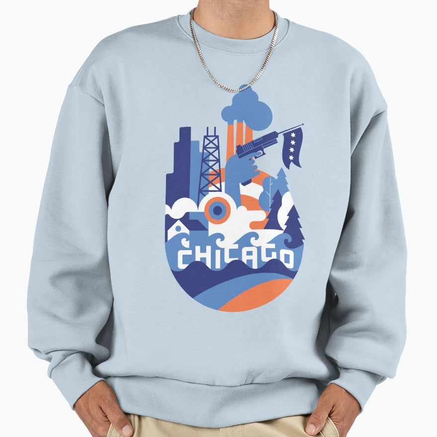 Oh Chicago Sweatshirt - Minimalist Print for Adults - T-Shirt, Sweatshirt, Hoodie