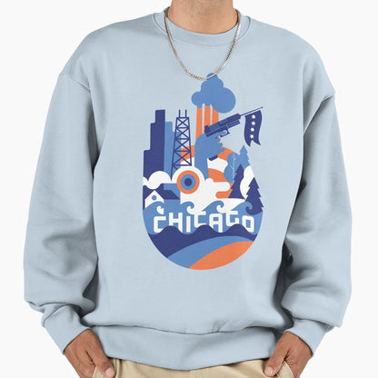 Oh Chicago Sweatshirt - Minimalist Print for Adults - T-Shirt, Sweatshirt, Hoodie